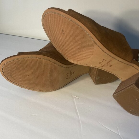 Marc Fisher SZ 9 Robe 2 Sandal Cognac Block Heel Office Boho Comfy Essential - Picture 7 of 8
